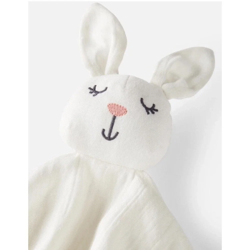 Carter's Baby Organic Cotton Bunny Lovey Muslin Plush Blanket Little Planet NWT